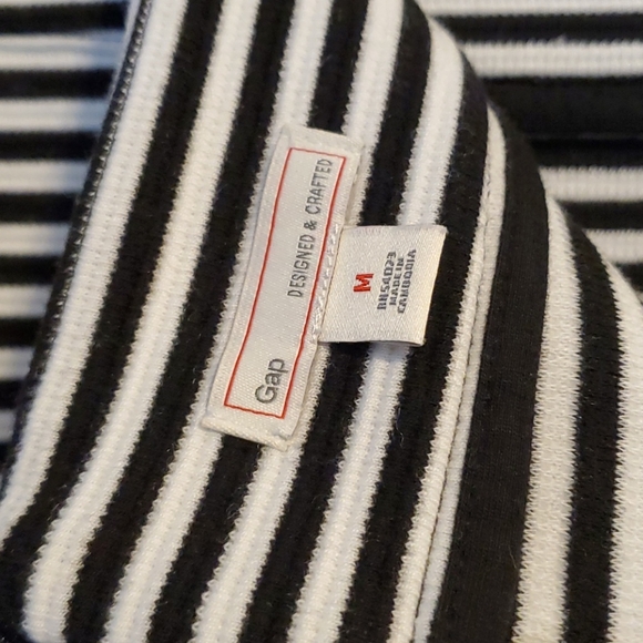 GAP women black and white stripes skirt M - Picture 3 of 6